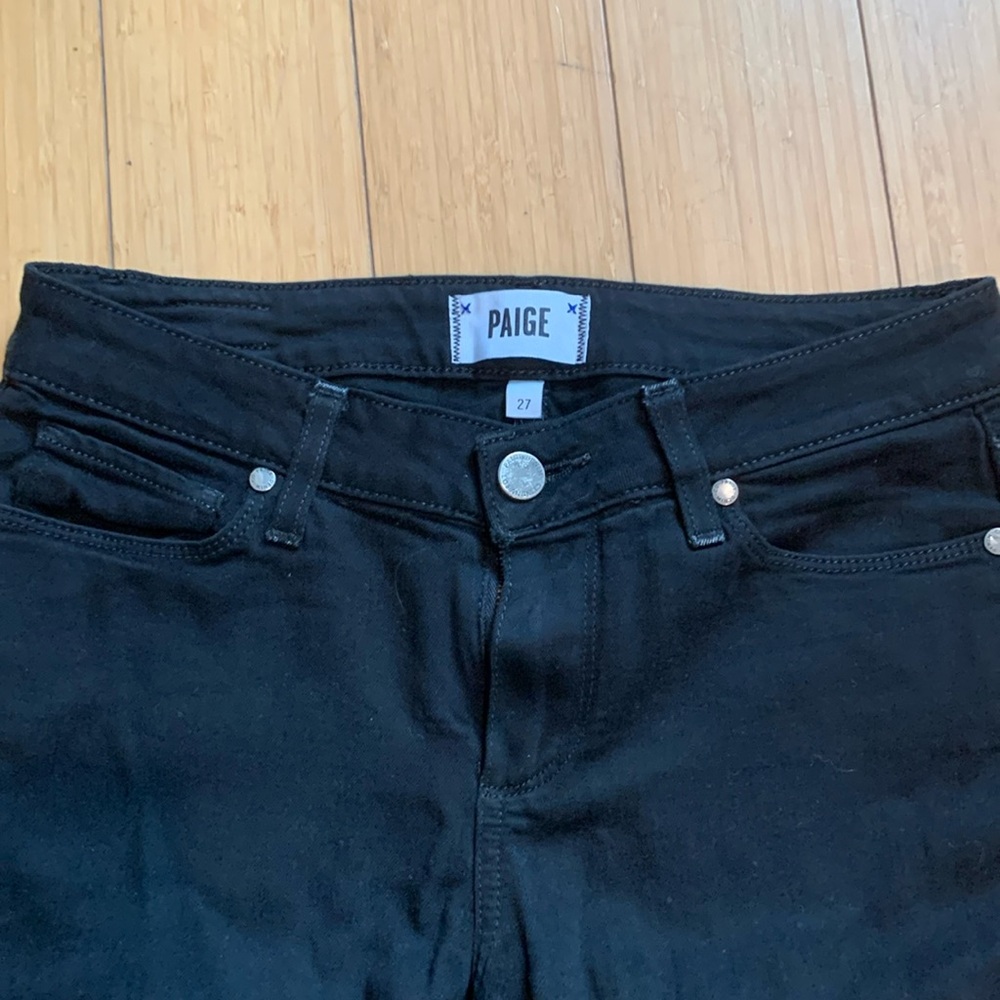 PAIGE Verdugo Ultra Skinny Black Denim Jeans. Size 27